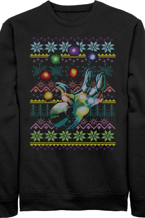 Infinity Gauntlet Faux Ugly Christmas Sweater Marvel Comics Sweatshirt