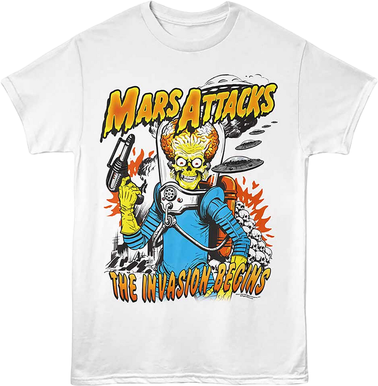 Invasion Begins Illustration Mars Attacks T-Shirt