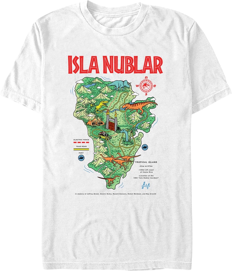 Isla Nublar Map Jurassic Park T-Shirt