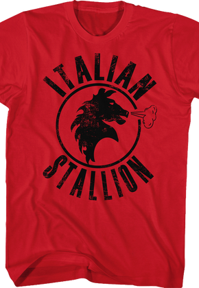 Red Italian Stallion Logo Rocky T-Shirt