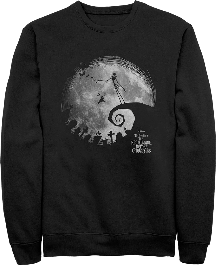 Jack Skellington Silhouette Nightmare Before Christmas Sweatshirt