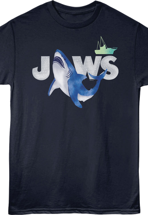 Watercolor Shark Attack Jaws T-Shirt