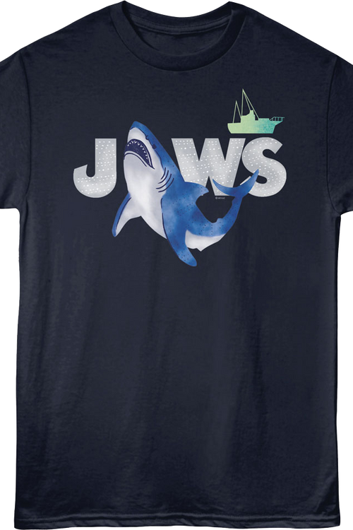 Watercolor Shark Attack Jaws T-Shirt