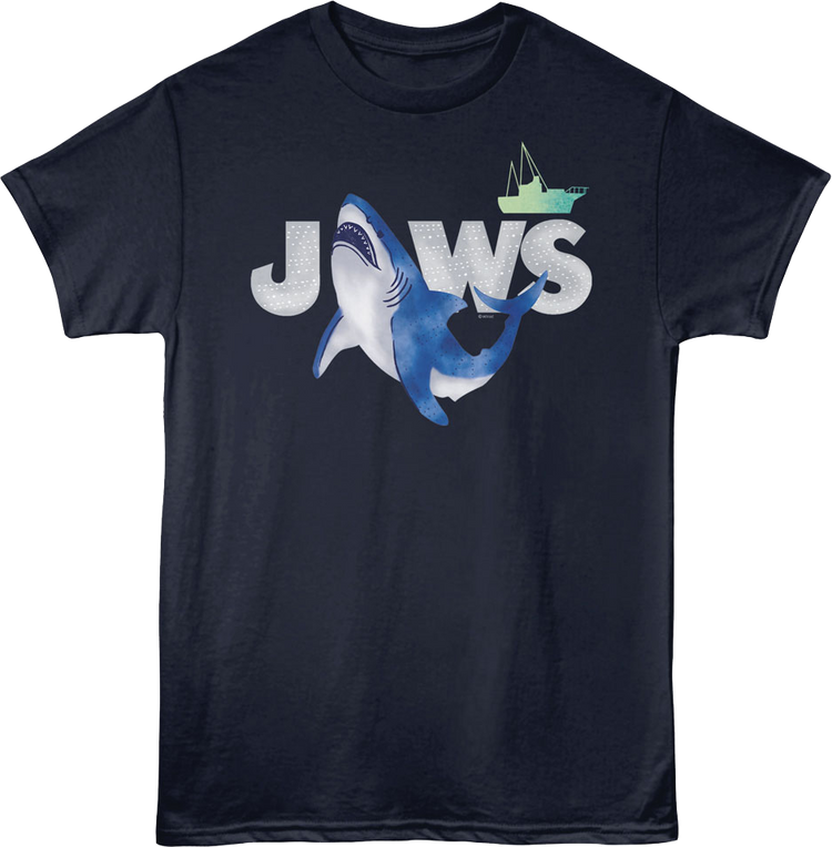 Watercolor Shark Attack Jaws T-Shirt