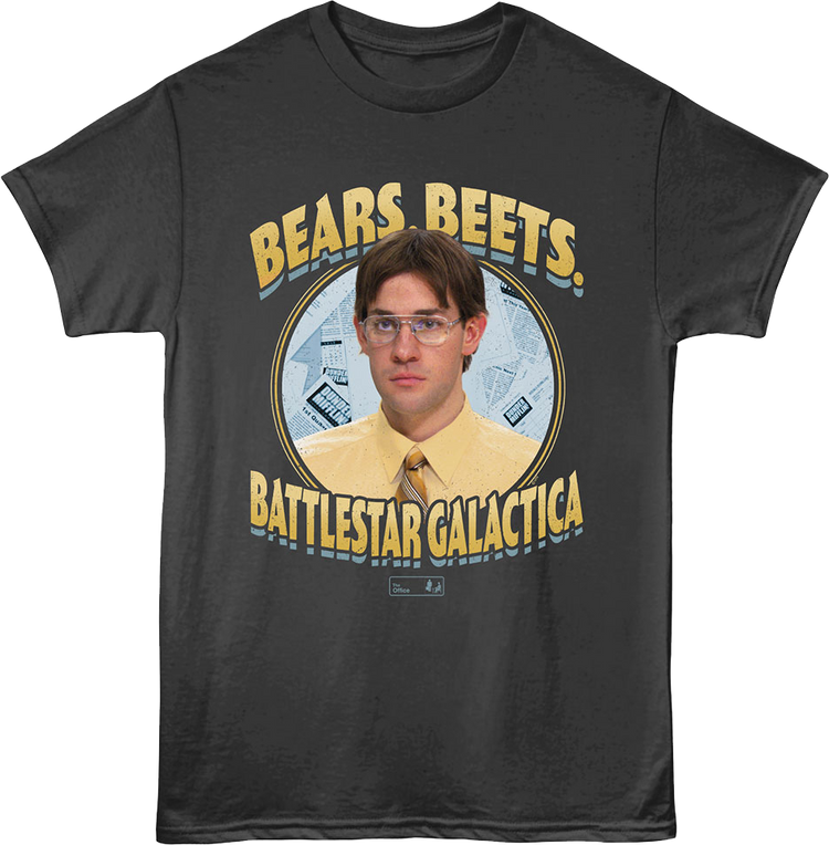 Jim Halpert Bears Beets Battlestar Galactica The Office T-Shirt