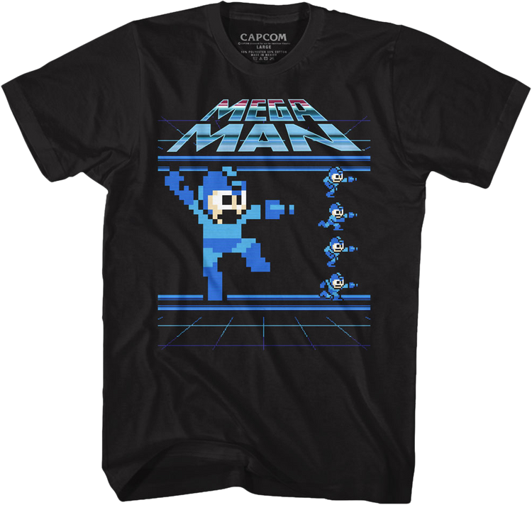 Jumping and Running Mega Man T-Shirt