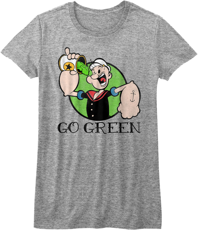 Womens Go Green Popeye Shirt