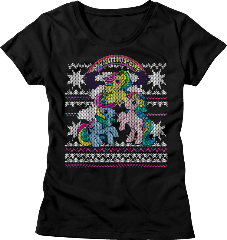 Womens My Little Pony Faux Knit Christmas Shirt