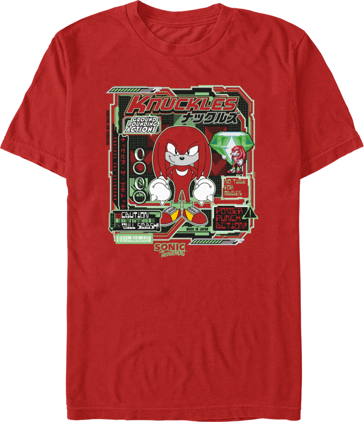 Knuckles Ground Pounding Actions Sonic The Hedgehog T-Shirt