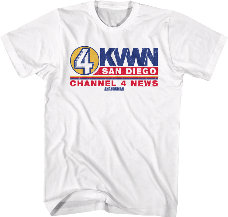 KVWN Channel 4 News Logo Anchorman T-Shirt