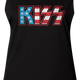 Ladies American Flag Logo KISS Muscle Tank Top thumbnail