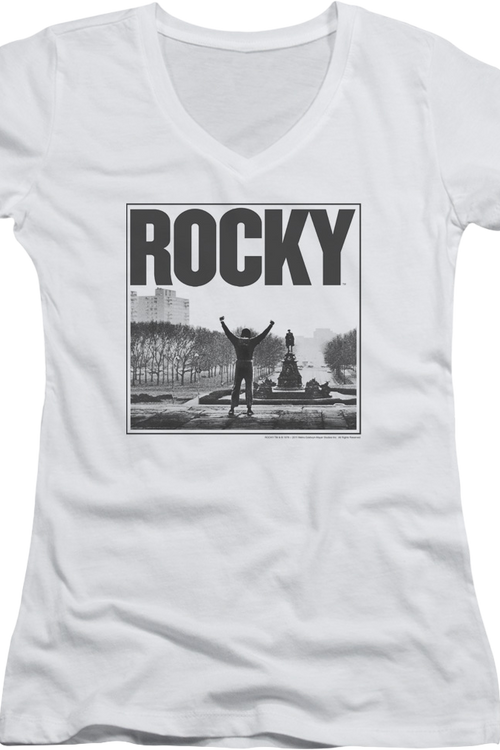 Ladies Arms Raised Rocky V-Neck Shirt