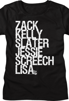 Womens Bayside Students Names Saved By The Bell Shirt