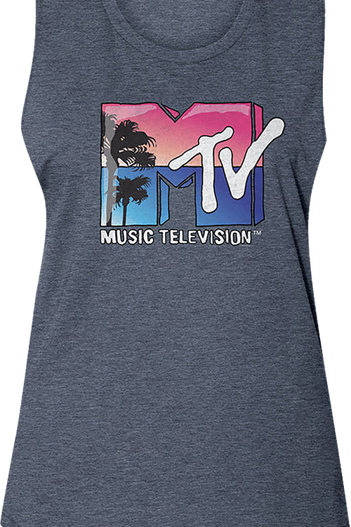 Ladies Beach Logo MTV Muscle Tank Top