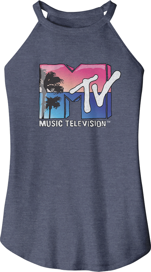 Ladies Beach Logo MTV Sleeveless Rocker Tank Top
