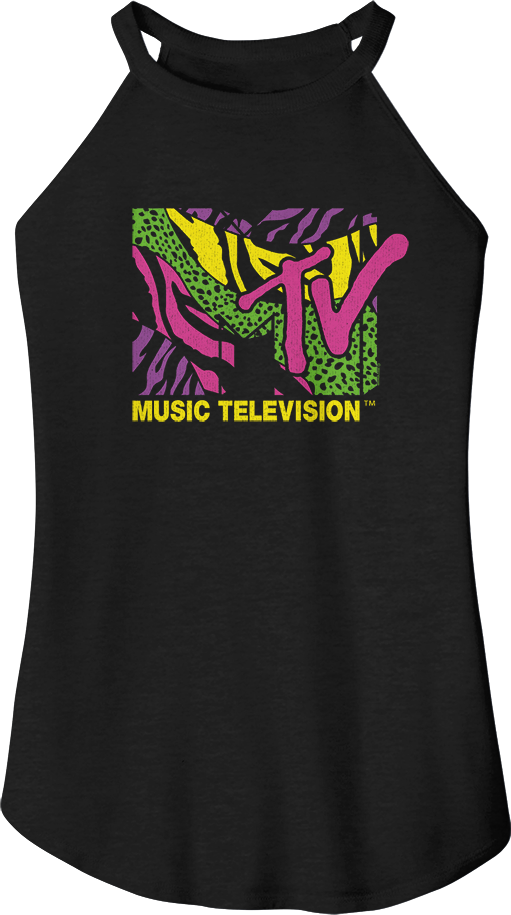 Ladies Colorful Animal Logo MTV Sleeveless Rocker Tank Top
