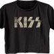 Ladies Distressed Logo KISS Crop Top thumbnail