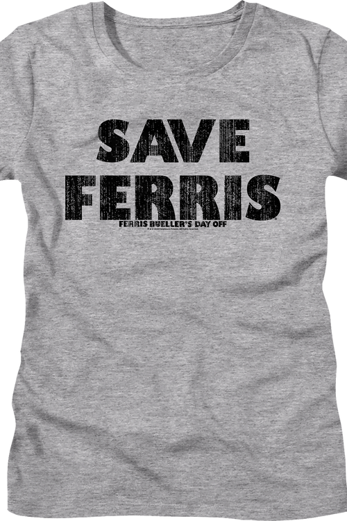 Womens Save Ferris Distressed Ferris Bueller's Day Off Shirt