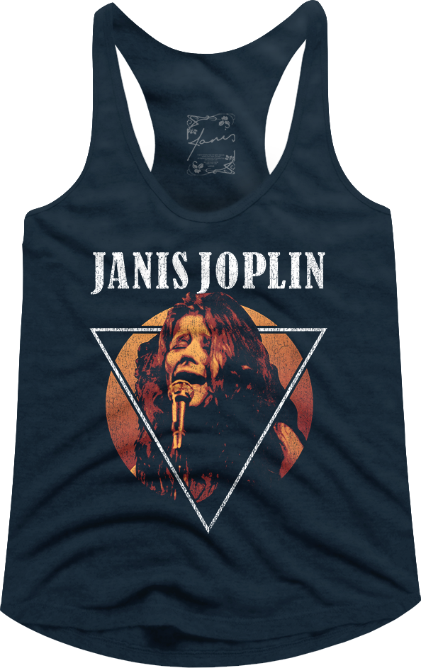 Ladies Distressed Triangle Janis Joplin Racerback Tank Top