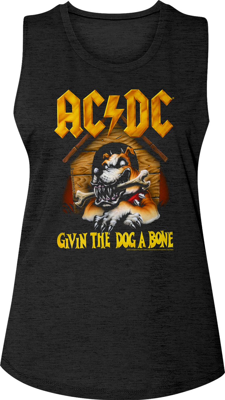 Ladies Givin The Dog A Bone ACDC Sleeveless Shirt