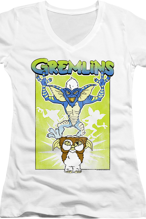 Ladies Gizmo's Nightmare Gremlins V-Neck Shirt