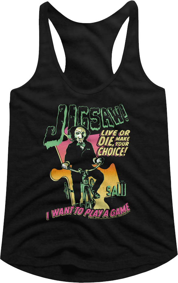 Ladies I Want To Play A Game Saw Racerback Tank Top