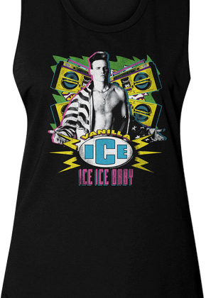 Ladies Ice Ice Baby Stereos Vanilla Ice Muscle Tank Top