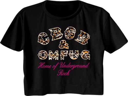 Ladies Leopard Print CBGB Crop Top