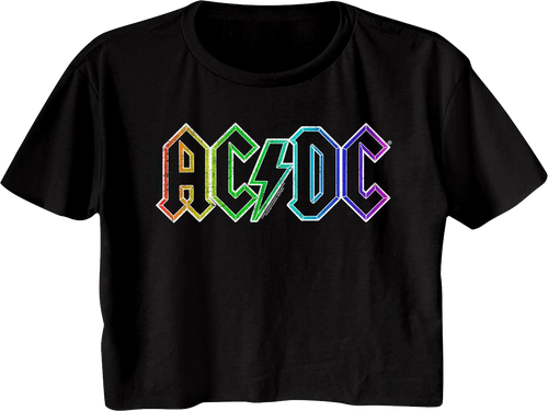 Ladies Neon Logo ACDC Crop Top