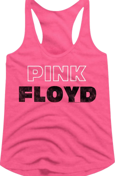 Ladies Outline Logo Pink Floyd Racerback Tank Top