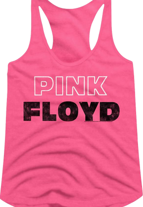 Ladies Outline Logo Pink Floyd Racerback Tank Top