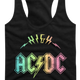 Ladies Rainbow High Voltage ACDC Racerback Tank Top thumbnail