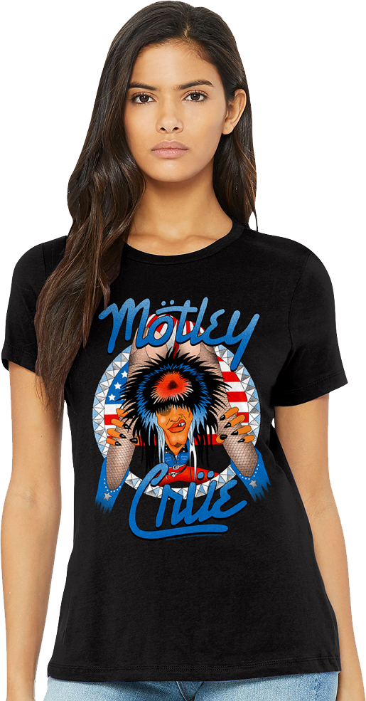 Womens Red White and Crue Allister Fiend Motley Crue Shirt