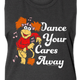 Ladies Retro Dance Your Cares Away Fraggle Rock Muscle Tank Top thumbnail