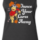 Ladies Retro Dance Your Cares Away Fraggle Rock Muscle Tank Top thumbnail