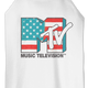 Ladies Stars And Stripes Logo MTV Sleeveless Rocker Tank Top thumbnail