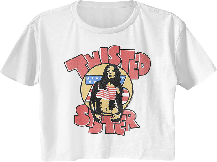 Ladies Stars and Stripes Twisted Sister Crop Top