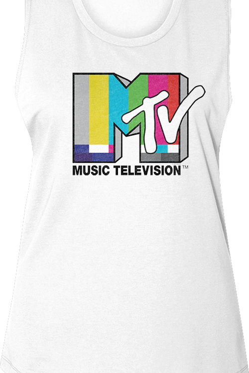 Ladies Test Pattern Logo MTV Muscle Tank Top
