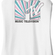 Ladies Tie Dye Stripes Logo MTV Sleeveless Rocker Tank Top thumbnail