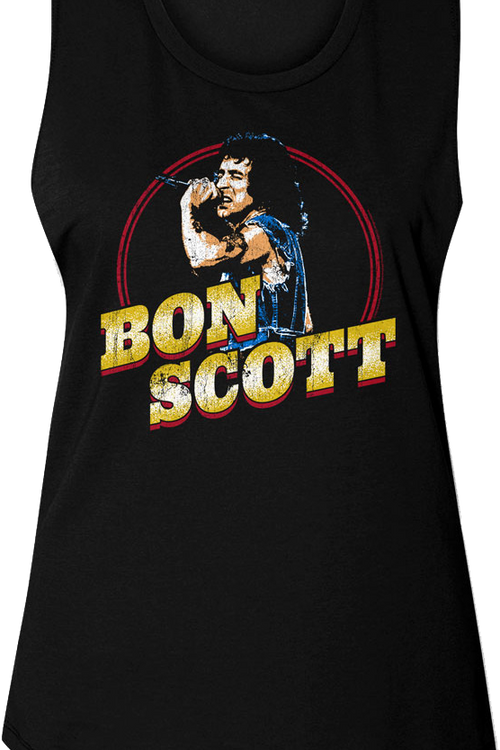 Ladies Vintage Bon Scott Muscle Tank Top
