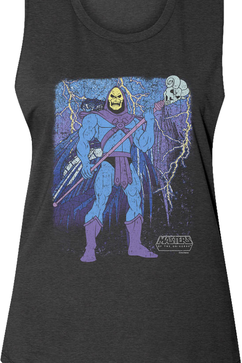 Ladies Vintage Skeletor Poster MOTU Muscle Tank Top