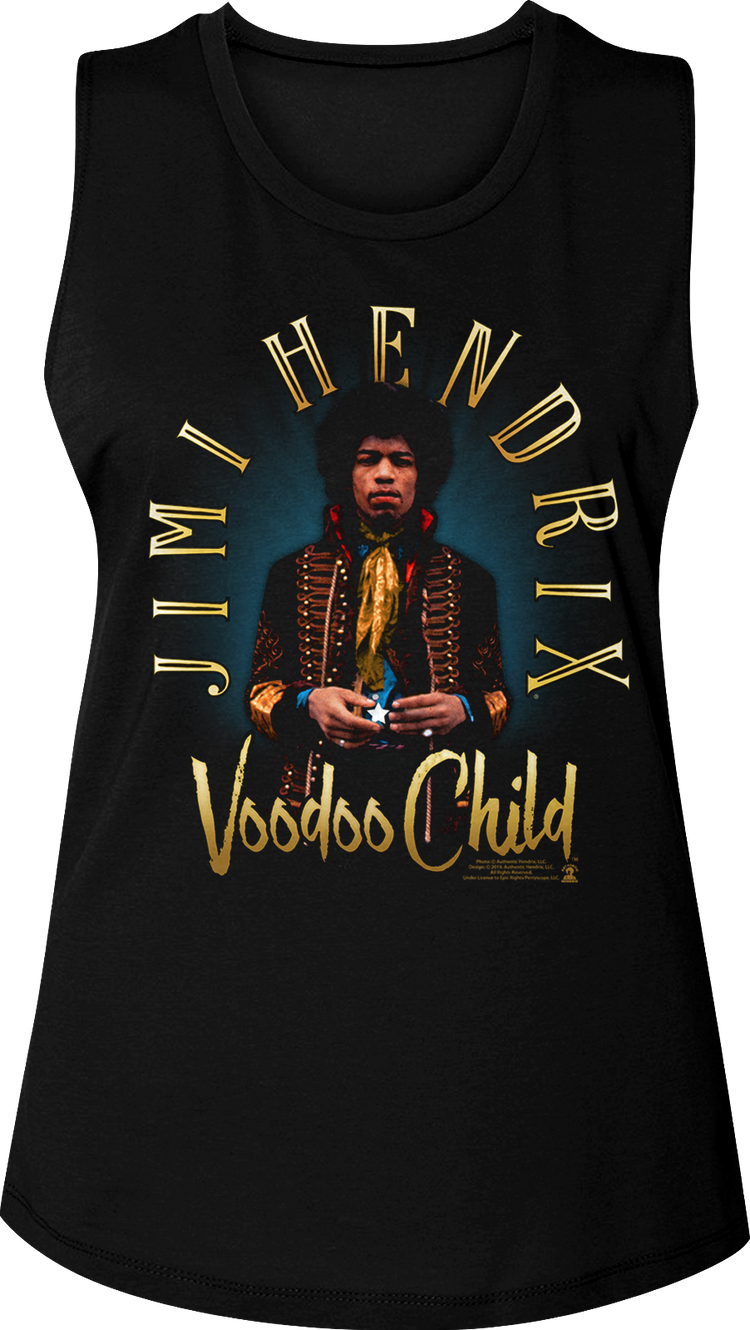 Ladies Voodoo Child Jimi Hendrix Muscle Tank Top