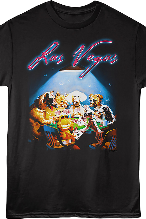Las Vegas Poker With Dogs Garfield T-Shirt