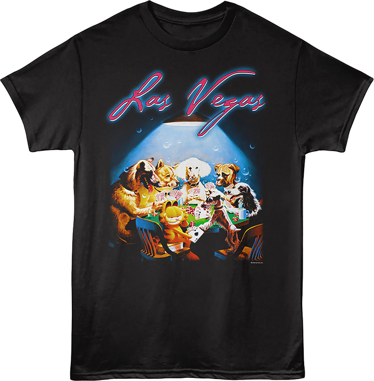Las Vegas Poker With Dogs Garfield T-Shirt