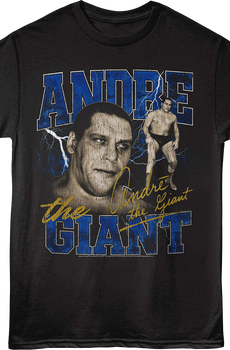 Lightning & Autograph Collage Andre The Giant T-Shirt