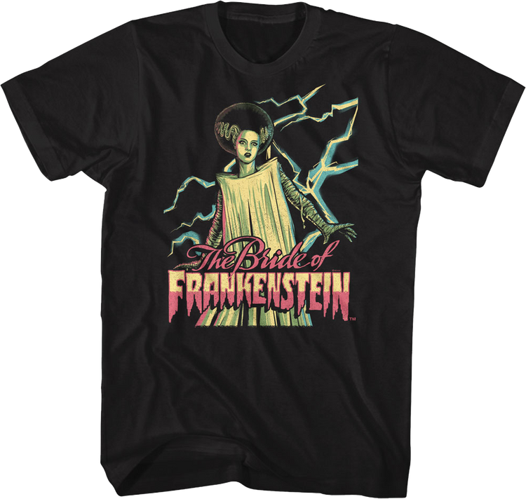Lightning Bolts Bride Of Frankenstein T-Shirt