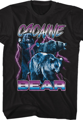 Lightning Collage Cocaine Bear T-Shirt