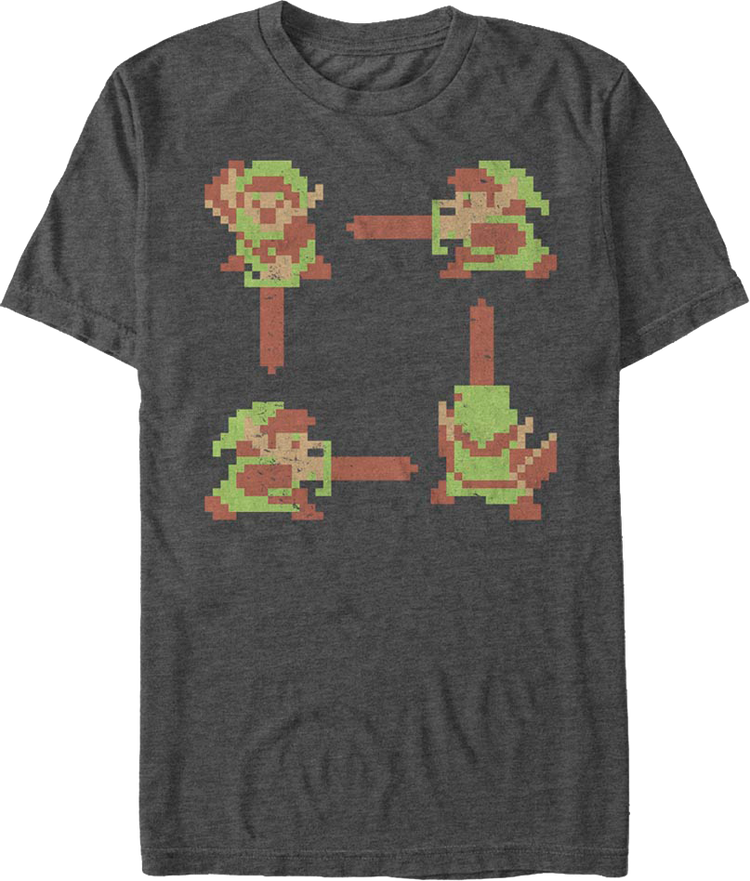 Link 8-Bit Action Poses Legend of Zelda T-Shirt
