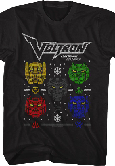 Lion Heads Faux Ugly Christmas Sweater Voltron T-Shirt