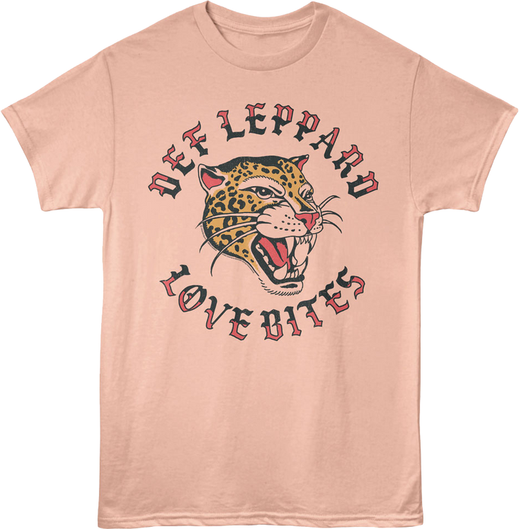 Love Bites Leopard Tattoo Def Leppard T-Shirt